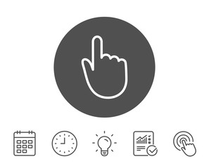 Hand Click line icon. Finger touch sign.