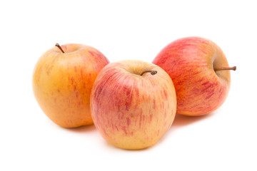 Red and yellow apple isolated on white background