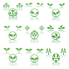 Set of abstract vector trees.Eco lifestyle concept illustration.