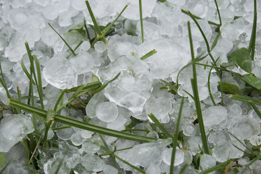 Ice Hail -  Hailstones In The Garden