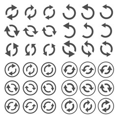 Naklejka premium Set of abstract arrows. Reload arrows.