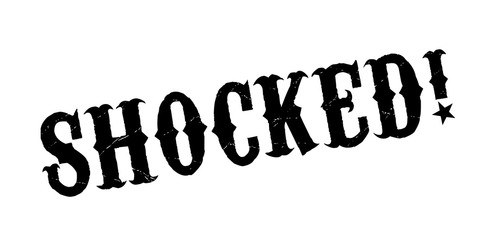 Shocked rubber stamp. Grunge design with dust scratches. Effects can be easily removed for a clean, crisp look. Color is easily changed.