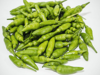Green little hot chili for cooking Thai food