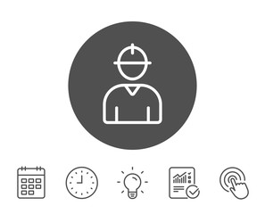 Worker line icon. Male Profile sign.