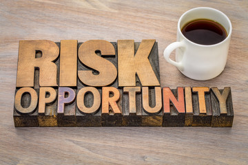 risk and opportunity word abstract