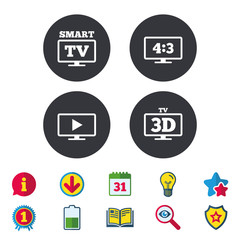 Smart TV mode icon. 3D Television symbol.