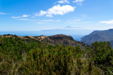 La Gomera Cumbre de Chijeré Blick zum Teide auf Teneriffa