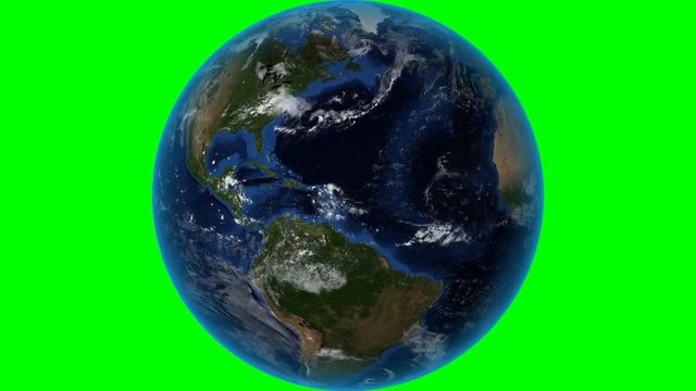 Dominican Republic. 3D Earth in space - zoom in on Dominican Republic outlined. Green screen background