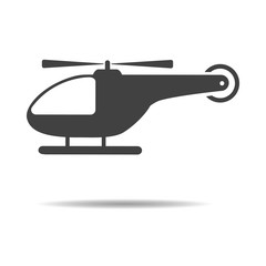 Helicopter icon isolated on white background - simple flat design, vector
