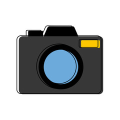 camera icon over white background vector illustration