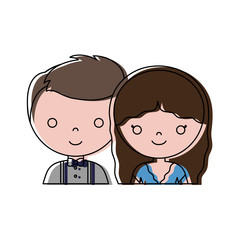 wedding couple icon over white background colorful design vector illustration