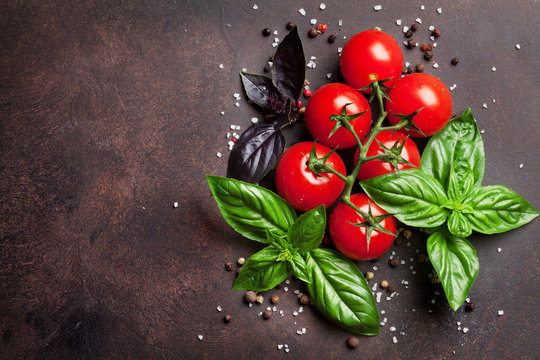 Italian food. Tomato and basil