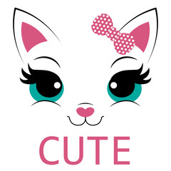 Kitty with text CUTE