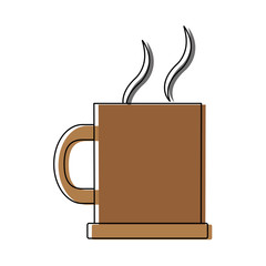 coffee mug icon over white background vector illustration