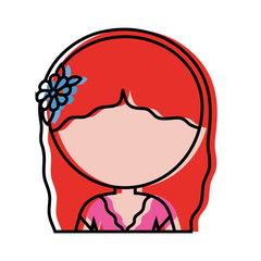 avatar woman icon over white background vector illustration