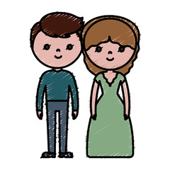 Obraz na płótnie Canvas couple of man and woman icon over white background colorful design vector illustration