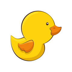 cartoon duck animal icon over white background vector illustration