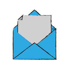 envelope and letter icon over white background vector illustration