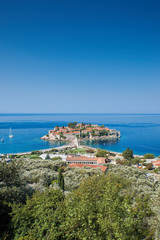Fototapeta na wymiar Sveti Stefan is a small island and luxury resort on the Adriatic coast of Montenegro, is located 6 kilometres south of Budva