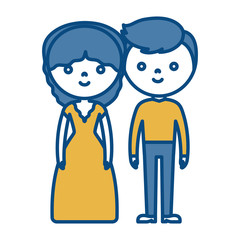 couple of man and woman icon over white background colorful design vector illustration