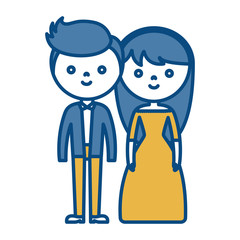 Obraz na płótnie Canvas couple of man and woman icon over white background colorful design vector illustration