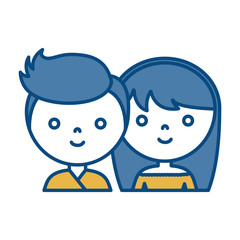 couple of man and woman icon over white background colorful design vector illustration