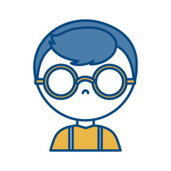man with glasses icon over white background vector illustration