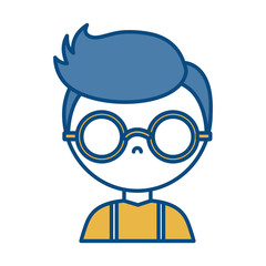 man with glasses icon over white background vector illustration