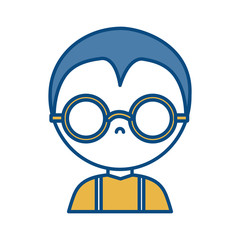 man with glasses icon over white background vector illustration