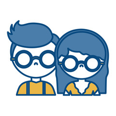 couple with glasses icon over white background vector illustration