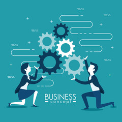 Woman and man of Business management and workforce theme Vector illustration