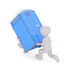 Spa&szlig; mit einem Toiletten H&auml;uschen 