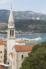 Belfry of the Church of St. John in Budva, Montenegro.