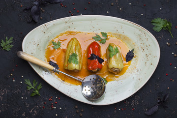 sweet pepper stuffed with meat
