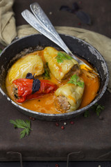 sweet pepper stuffed with meat