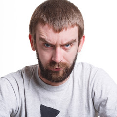Fototapeta premium Shocking news. Wonder man expressing amaze on face