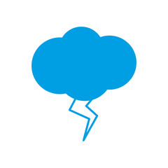 cloud and thunder icon over white background vector illustration
