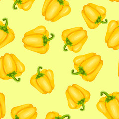 Vector illustration of  abstract colorful seamless background made of yellow peppers