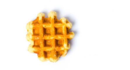 Baked waffles isolated on white background