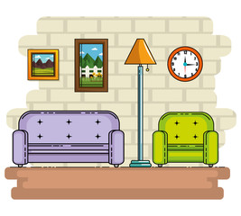 Couch of Home and furniture theme Vector illustration
