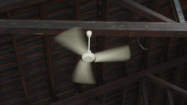 Apparatus with rotatng blades that creates current of strong air for cooling or ventilation helps to survive summer heat or relive production residue. Turns fast to create wind