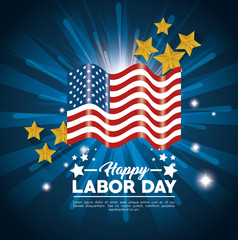 Flag of Labor day in Usa theme Vector illustration
