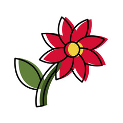 beautiful flower icon over white background vector illustration
