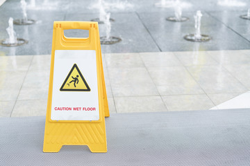 Warning sign for wet floor