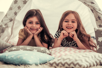 Little girls playing