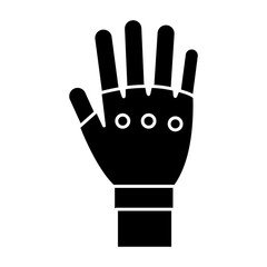 hand with gym glove icon over white background vector illustration