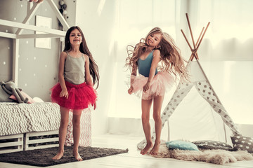 Little girls playing