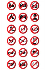 Stop icons set