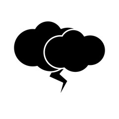 cloud and thunder icon over white background vector illustration