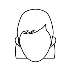 character woman head person image contour vector illustration